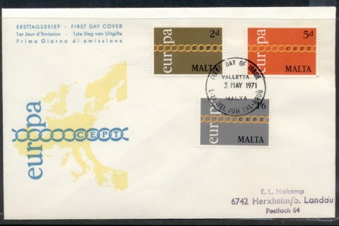 Malta-1971-Europa-Chain-through-O-FDC
