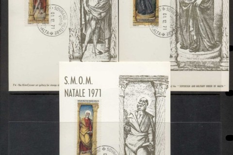 Malta-1971-Sovereign-Military-Order-Xmas-3x-Maxicards