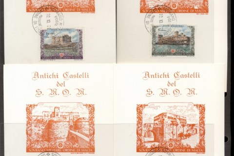 Malta-1972-Sovereign-Military-Order-Antichi-Castle-4x-Maxicards