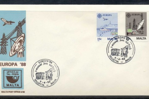 Malta-1988-Europa-Transport-Communication-FDC