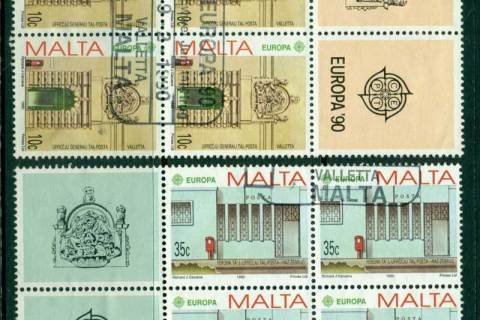 Malta-1990-Europa-Block-4-labels-FU-Lot16425