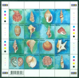 Malta-2003-Seashells-MS-MUH-XL-Shipping