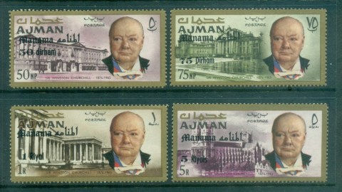 Manama-1966-Mi14-17-Winston-Churchill-Currency-revalued-on-Ajman-MUH-lot84475