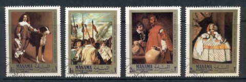 Manama-1968-Mi65-68-Paintings-by-Velasquez-CTO