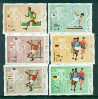 Manama-1969-Mi346-351-Olympic-Sports-MUH-lot84501