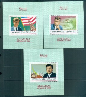 Manama-1969-MiMSC-E35-JFK-Kennedy-Family-3x-MS-MUH-lot84490