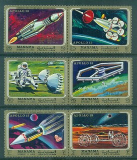 Manama-1970-Mi291-296-Apollo-13-Space-Mission-prs-MUH-lot84500