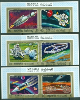 Manama-1970-Mi291-296B-Apollo-13-and-Future-Moon-Exploration-Projects-IMPERF-CTO