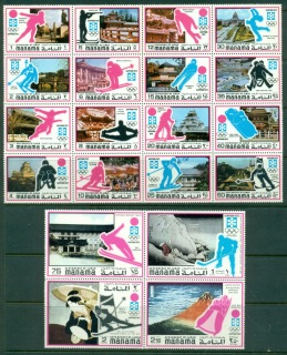 Manama-1971-Mi376-395-Winter-Olympics-Sapporo-MLH