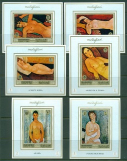 Manama-1971-Mi425-430-Nude-Paintings-by-Modigliani-6xDLMS