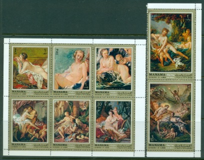 Manama-1971-Mi496-503-Nude-Paintings-by-Boucher-MUH