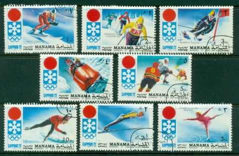 Manama-1971-Mi562-569-Winter-Olympics-Sapporo-CTO