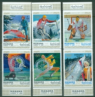 Manama-1971-Mi618-623-Winter-Olympics-Sapporo-Opt-Rotary-International-MUH