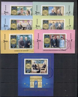 Manama-1971-Mi633-639-Death-Anniversary-of-Charles-de-Gaulle-6x-deluxe-MS-MS-CTO