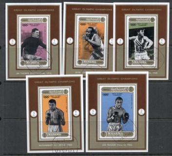 Manama-1971-Mi640-644-Famous-Olympic-Champions-5x-deluxe-MS-CTO