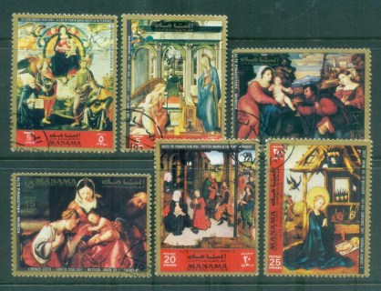 Manama-1972-Mi1248-1255-Religious-Paintings-CTO