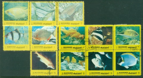 Manama-1972-Mi929-940-Mediterranean-Fish