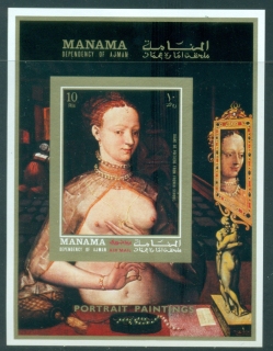 Manama-1972-MiMS168B-Portrait-Paintings-by-Old-Masters-MS-IMPERF-MLH