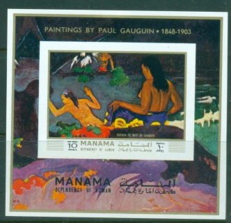 Manama-1972-MiMS169B-Paintings-by-Paul-Gaugin-MS-IMPERF-MLH