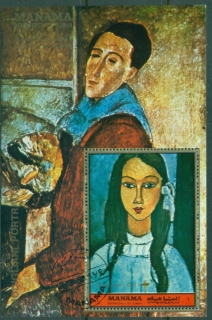 Manama-1972-MiMS194A-Paintings-by-Amedeo-Modigliani-MS-CTO