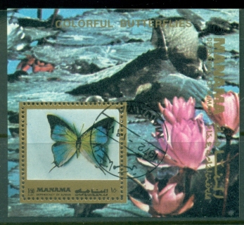 Manama-1972-MiMS224A-Butterflies-MS-CTO