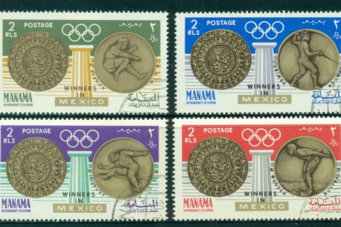 Manama-1968-Mi121-124-Summer-Olympics-Mexico