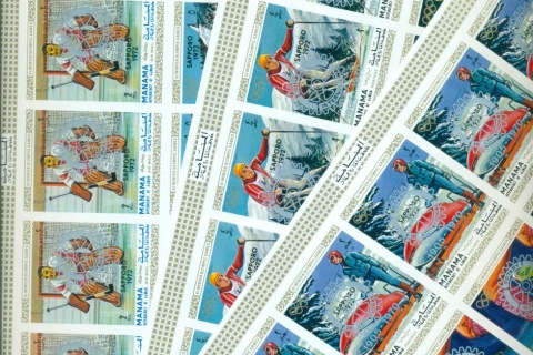 Manama-1971-Mi618B-623B-Royary-International-Opts-On-Winter-Olympics-Sapporo-IMPERF-sheets-MLH