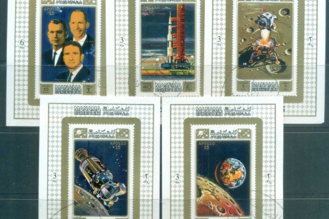 Manama-1971-Space-Apollo-15-5-6xMS-CTO-lot77558