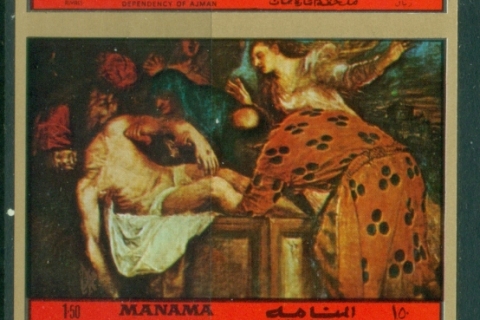 Manama-1972-Mi1073B-1075B-Easter-paintings-IMPERF-MUH