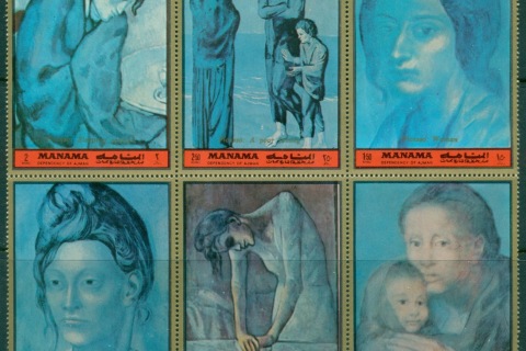 Manama-1972-Mi1163-1168-Paintings-by-Pablo-Picasso-CTO