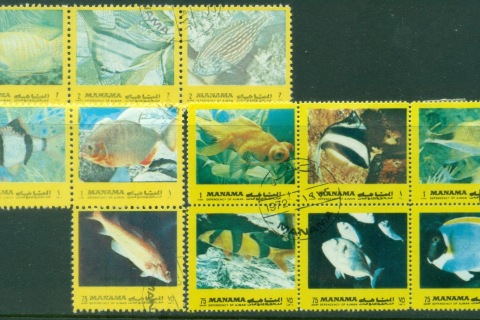 Manama-1972-Mi929-940-Mediterranean-Fish