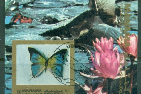 Manama-1972-MiMS224B-Butterflies-MS-IMPERF-CTO