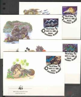 Marshall-is-1986 WWF Coral Life FDCs