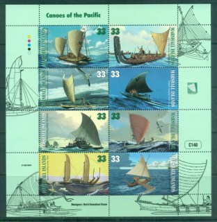 Marshall-Is-1999-Canoes-of-the-Pacific-sheetlet-MUH