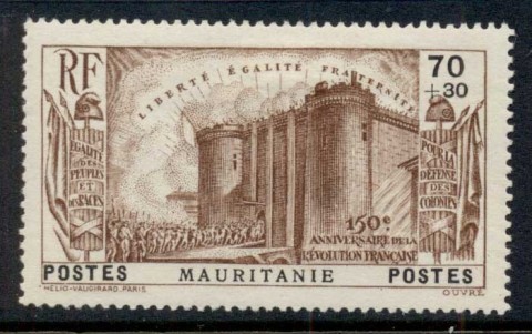 Mauritania 1939 French Revolution 70c+30c