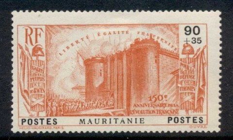 Mauritania 1939 French Revolution 90c+35c