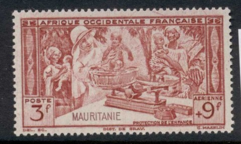 Mauritania 1942 Native Children Welfare Fund 3+9f