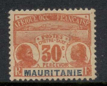 Mauritania 1906-07 Postage Dues 30c