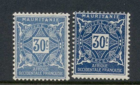 Mauritania 1914 Postage Dues 30c 2xshades