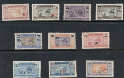 Mauritania 1922-27 Pictorials, Surcharges Asst