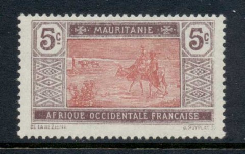 Mauritania 1913-38 Crossing desert 5c brown violet & rose