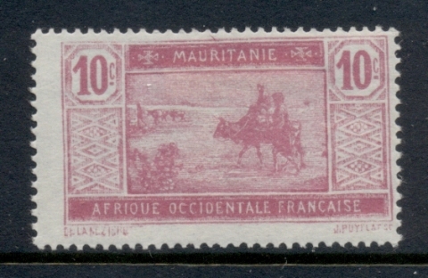 Mauritania 1913-38 Crossing desert 10c lilac & rose on bluish