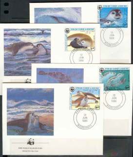 Mauritania 1986 WWF Monk Seal FDCs