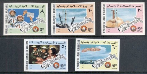 Mauritania-1975-Apollo-Soyuz-Joint-Russia-USA-Space-Project-IMPERF-MUH