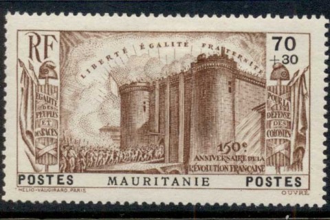 Mauritania 1939 French Revolution 70c+30c
