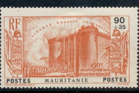Mauritania 1939 French Revolution 90c+35c