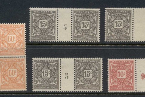 Mauritania 1914 Postage Dues Multiples Asst