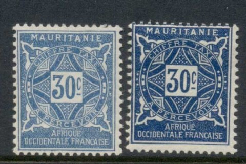 Mauritania 1914 Postage Dues 30c 2xshades