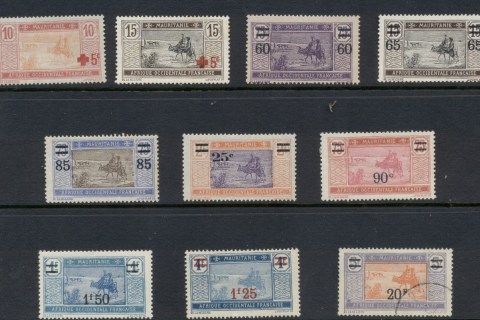 Mauritania 1922-27 Pictorials, Surcharges Asst