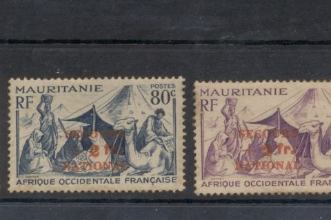 Mauritania 1941 Pictorials Opt Secours national,